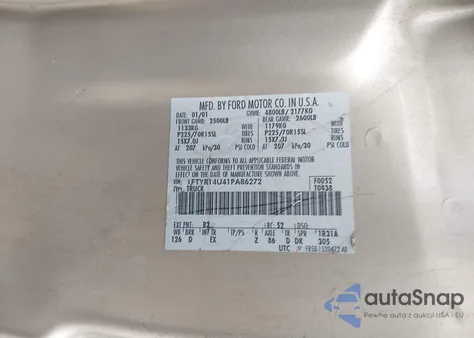 2001 Ford Ranger Edge/Xl/Xlt from USA, damaged, VIN 1FTYR14U41PA86272